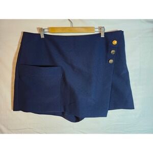 Forever 21 Navy Blue Mini Skort Zipper Lined Size 2X Sailer Ship Nautical
